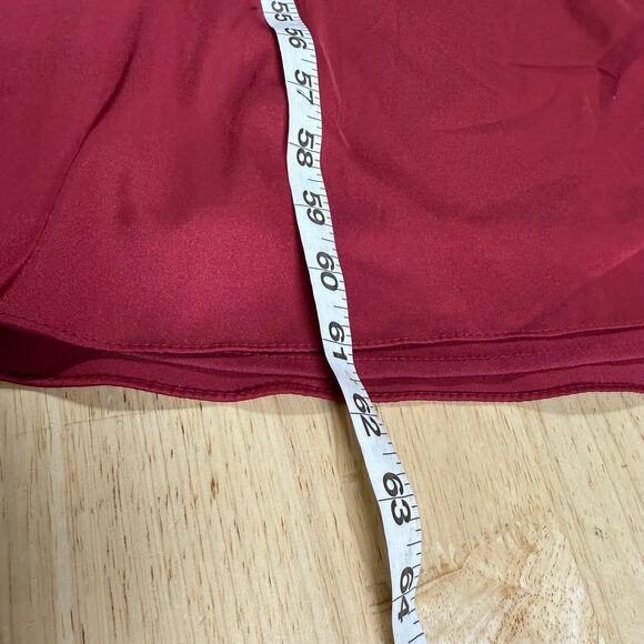 Mac Duggal NWT One Shoulder Tie Puff Sleeve Satin Trumpet Gown Deep Red Size 8 - Picture 9 of 9